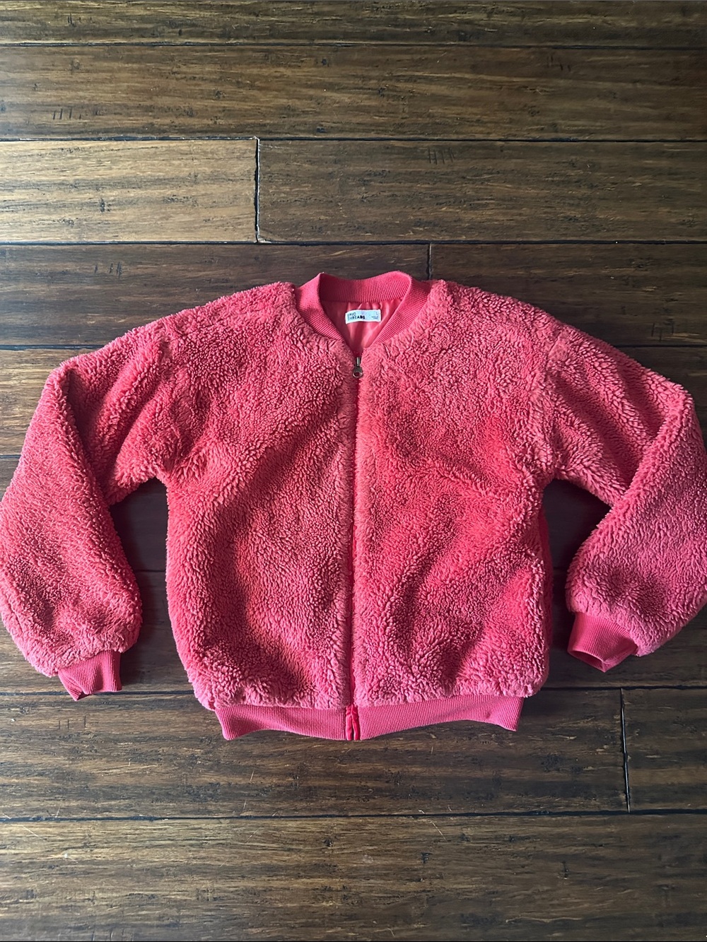 Cozy Plush Zip-Up Jacket in Red
